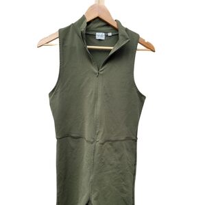 Wilfred Free Aritzia Olive Green Sleeveless Romper Bodysuit
